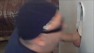 how to deep thorat uncut cock at gloryhole