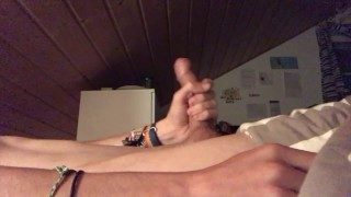 18 year old guy edging himself to intense orgasm