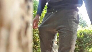 Cum in public park for first time! 💦 Somebody caught me! 😏 (Straight teen)